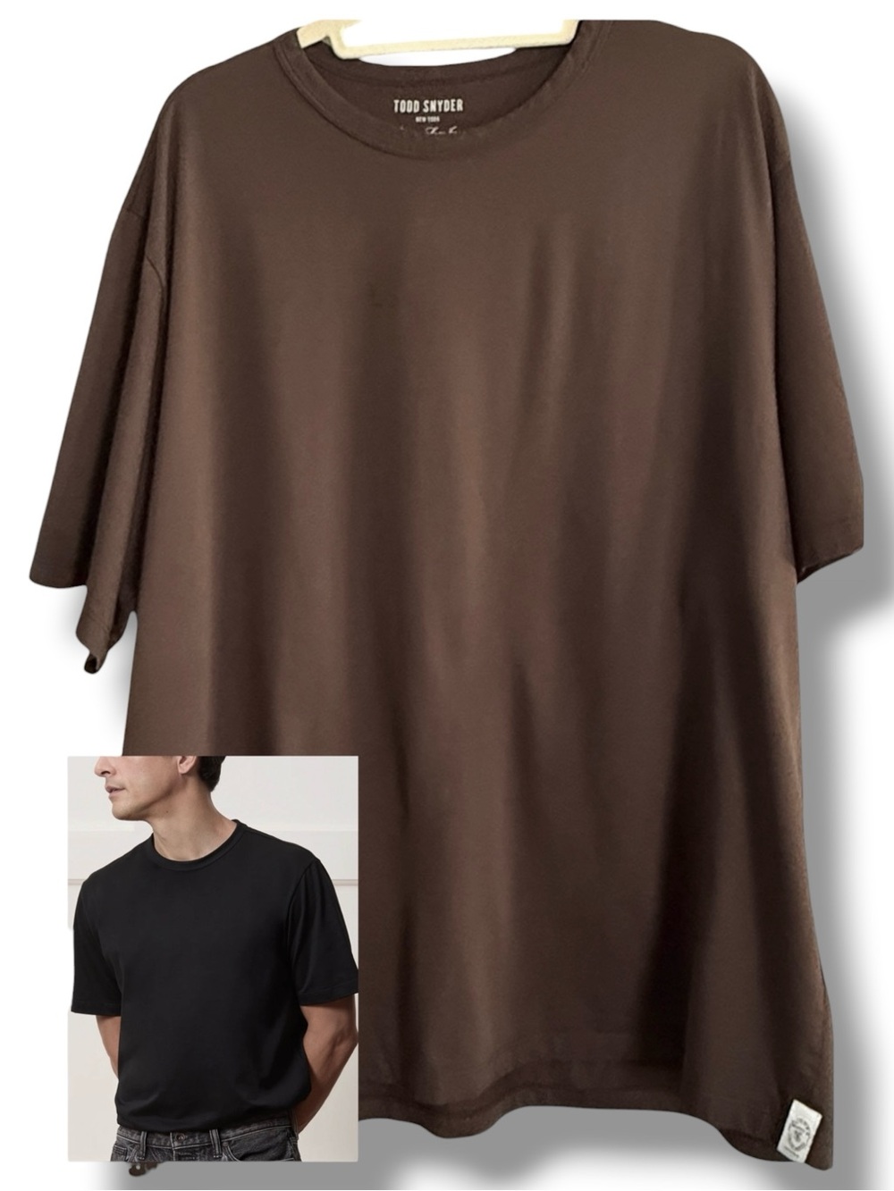 Todd Snyder Japanese Luxe Jersey Tee in Peppercorn Brown Size XXL